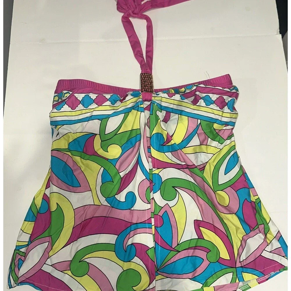 Tara Grinna women's retro multicolor swimsuit 2pc Set Size36/8 Made In The USA
